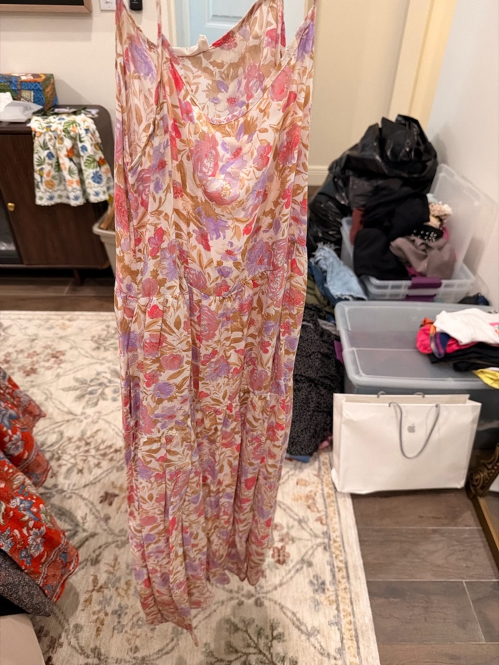 Lush Floral Maxi Dress in Pink, Lavender, Cream